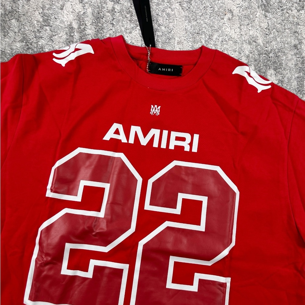 Amiri 22 Jersey Full Red and White Tee Mens Size Large - Picture 4 of 4
